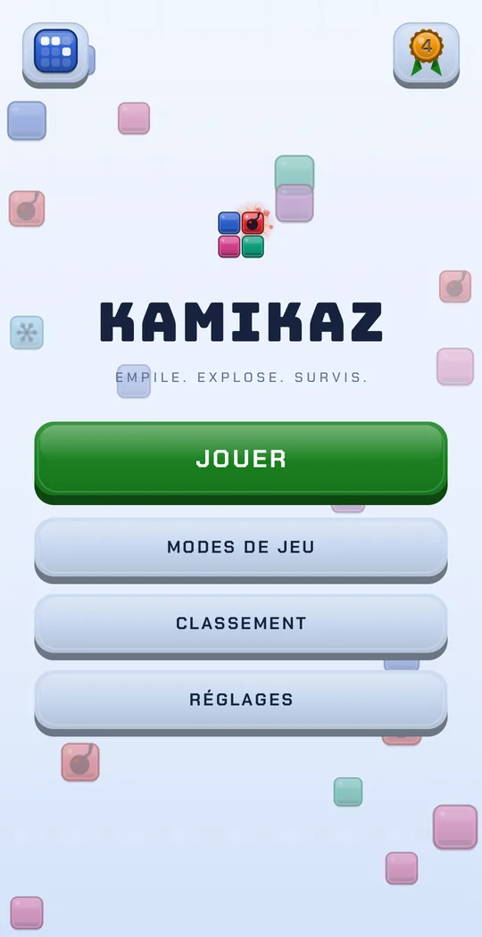 Le même menu en thème jour.